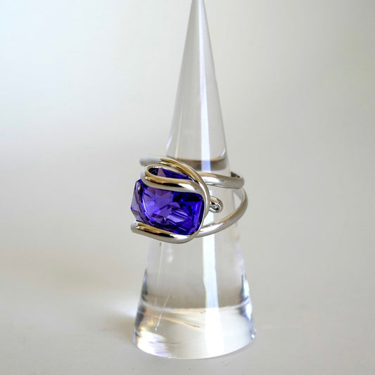 Purple Swarovski Crystal Ring