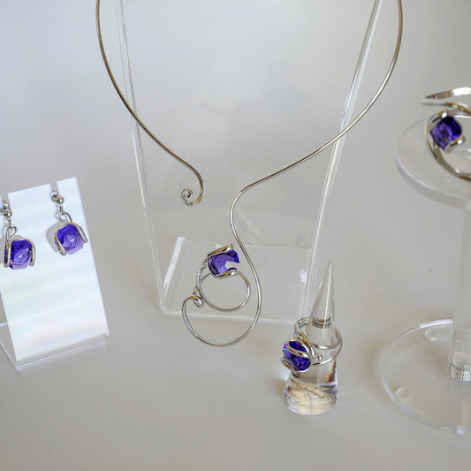 Set of 4 - Purple Swarovski Crystal
