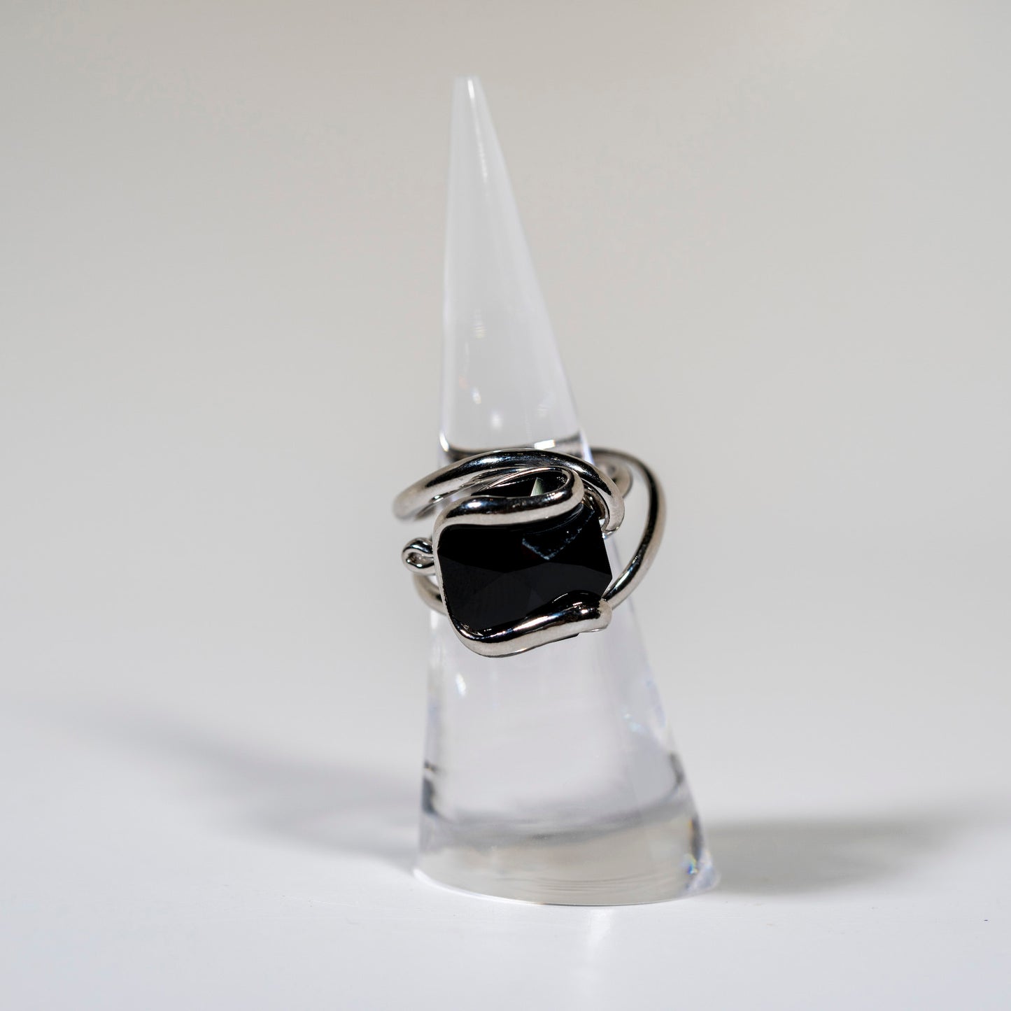 Black Swarovski Crystal Ring