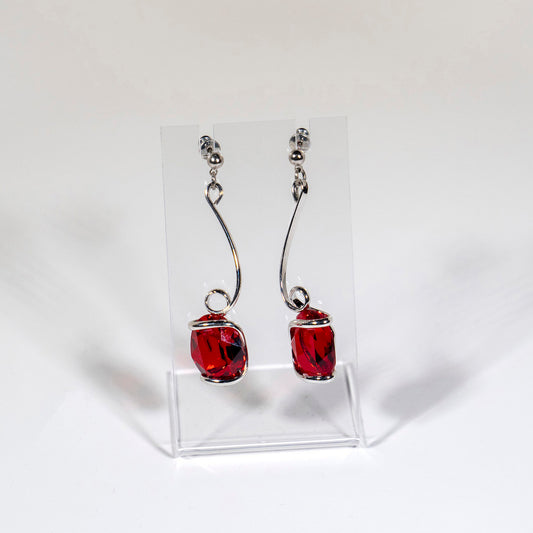 Red Swarovski Crystal Earrings